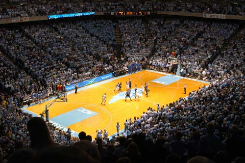 Tip-off of Duke Blue Devils vs. North Carolina Tar Heels men's basketball.