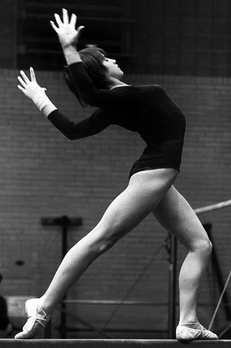 Nadia Comaneci during her practice session.