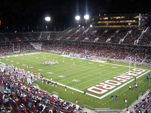 The new Stanford Stadium, site of home football games.